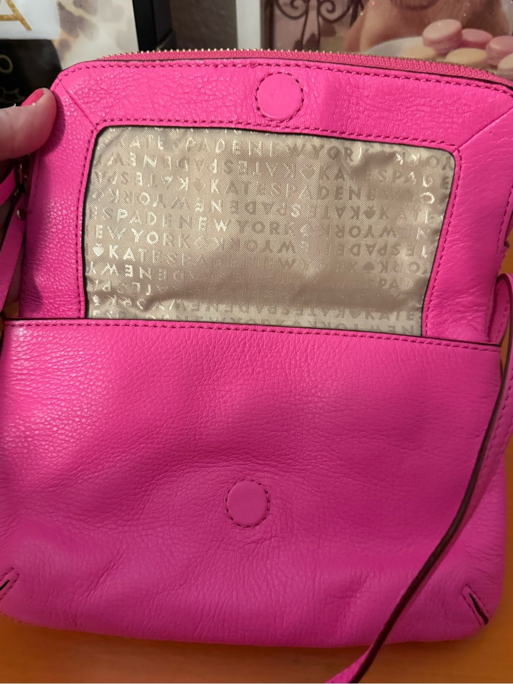 Kate Spade Hot Pink Pebbled Leather Crossbody Bag - Picture 9 of 12